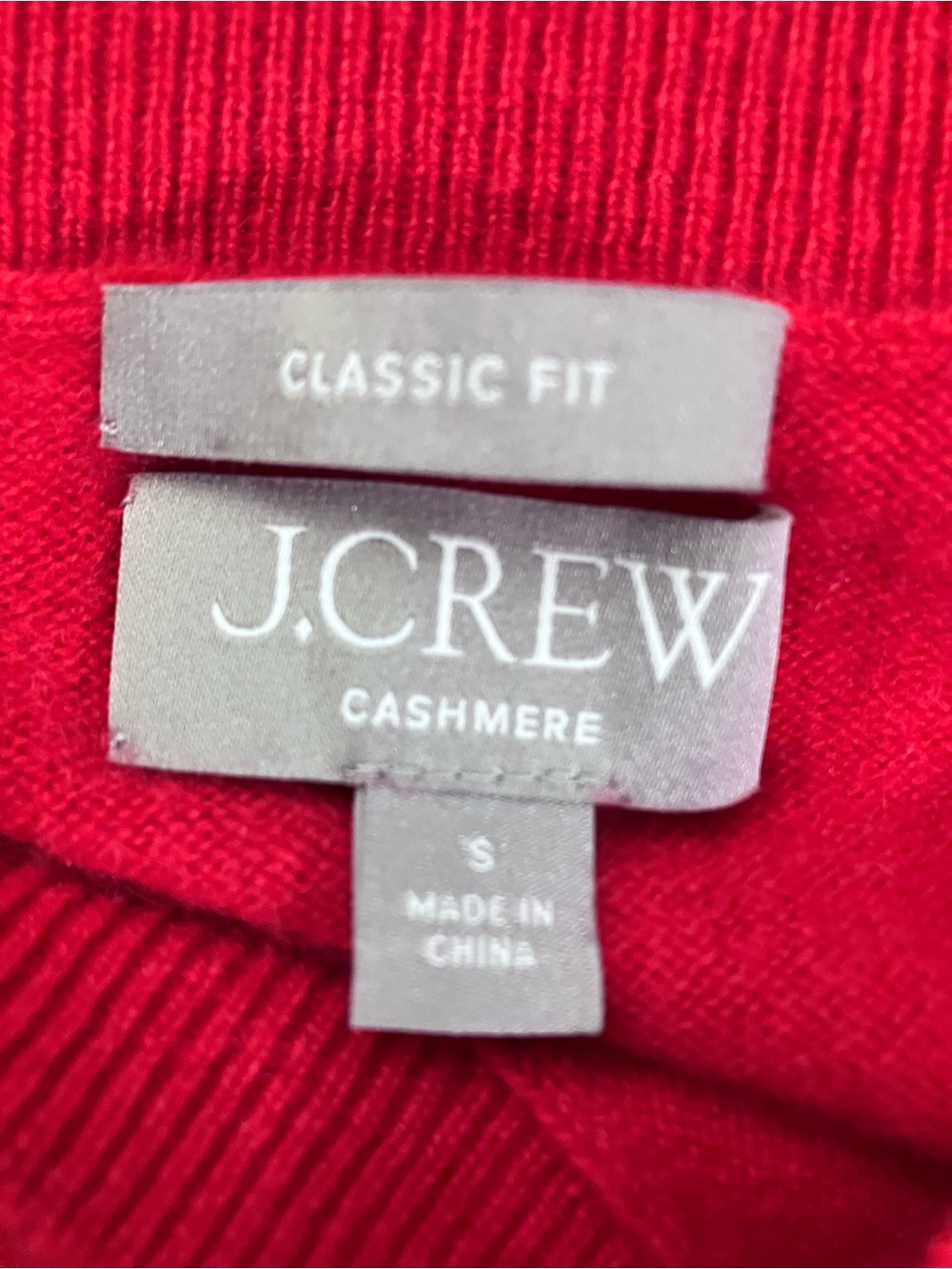 J. Crew Red Cashmere Sweater Classic Fit Size Small - Picture 3 of 6